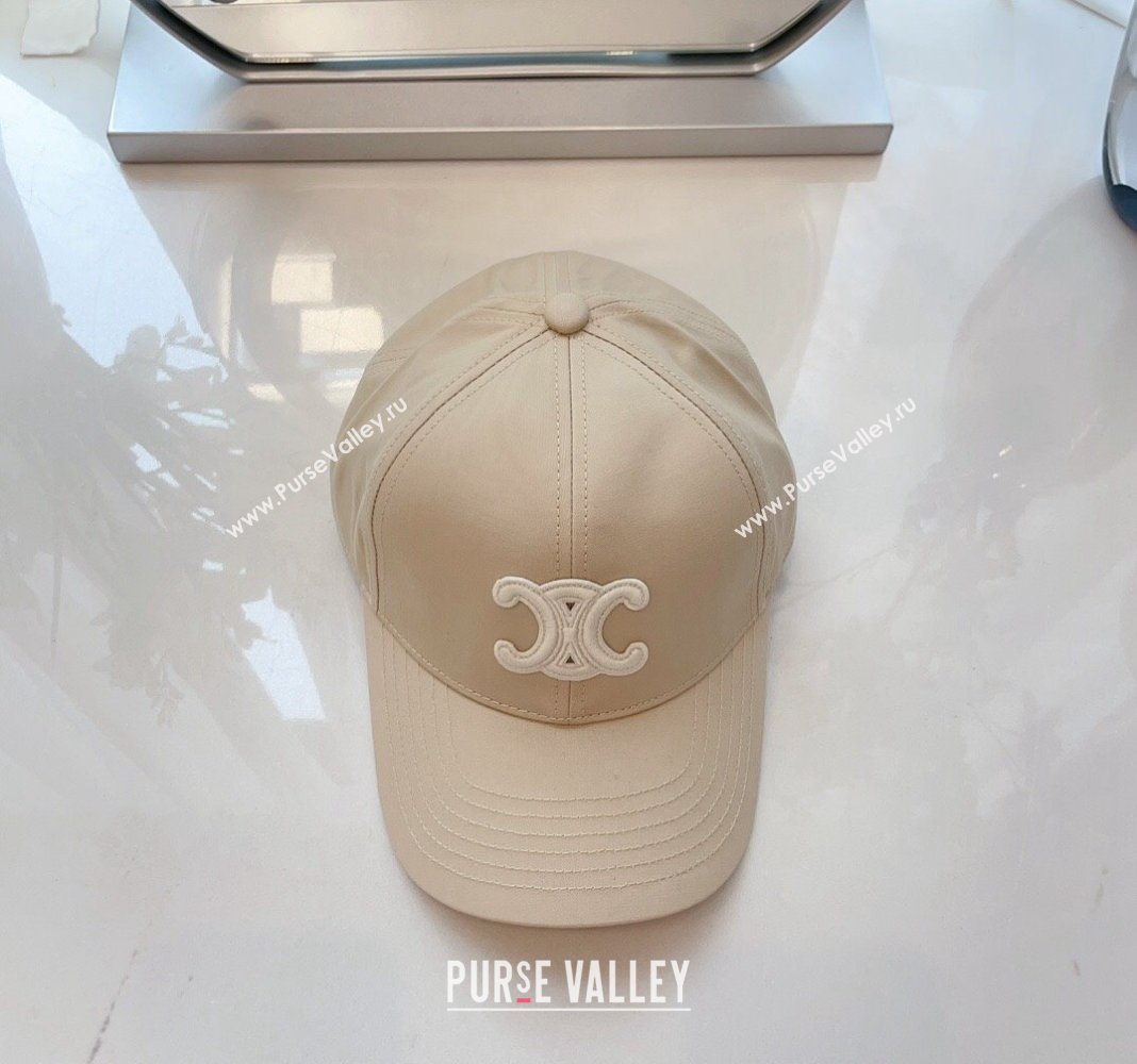 Celine Baseball Hat with Logo Light Beige 2024 073002 (MAO-240730083)