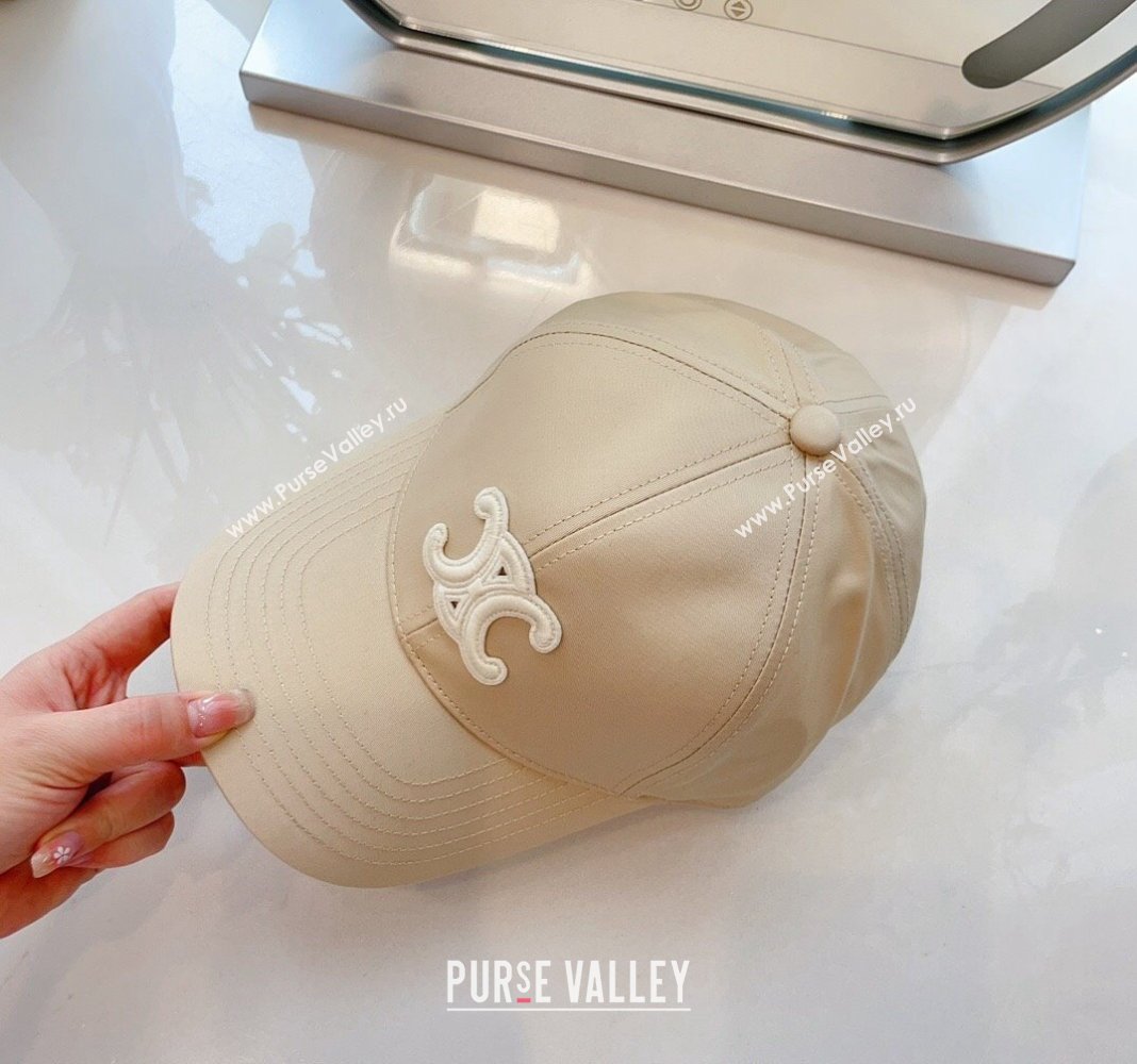 Celine Baseball Hat with Logo Light Beige 2024 073002 (MAO-240730083)