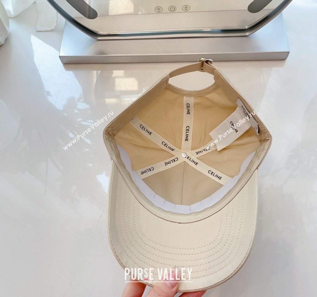 Celine Baseball Hat with Logo Light Beige 2024 073002 (MAO-240730083)