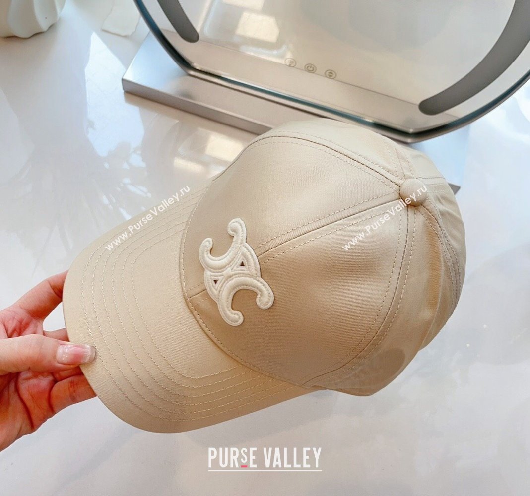 Celine Baseball Hat with Logo Light Beige 2024 073002 (MAO-240730083)