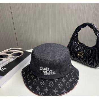 Louis Vuitton Denim Bucket Hat Black 2024 073001 (A-240730085)