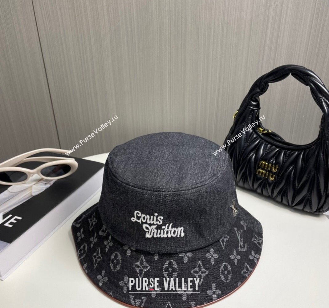 Louis Vuitton Denim Bucket Hat Black 2024 073001 (A-240730085)