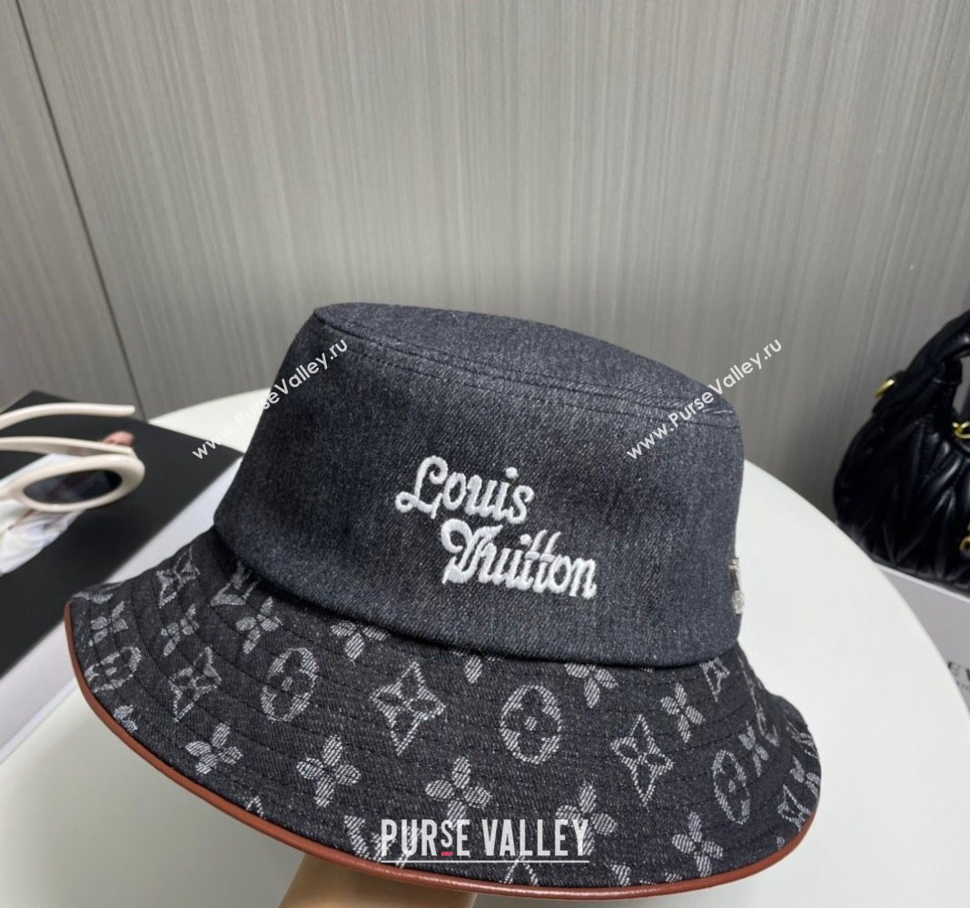 Louis Vuitton Denim Bucket Hat Black 2024 073001 (A-240730085)