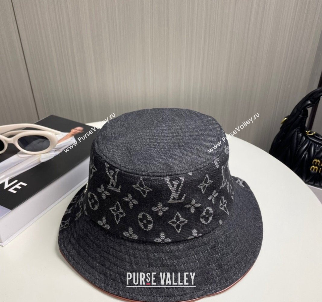 Louis Vuitton Denim Bucket Hat Black 2024 073001 (A-240730085)