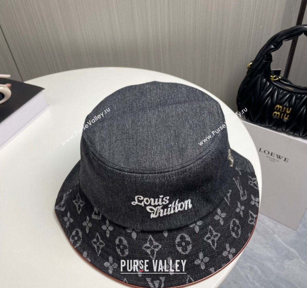 Louis Vuitton Denim Bucket Hat Black 2024 073001 (A-240730085)