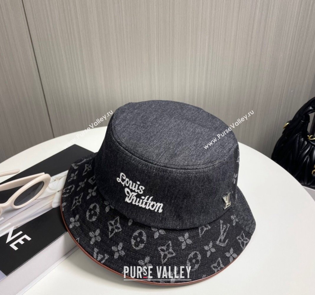 Louis Vuitton Denim Bucket Hat Black 2024 073001 (A-240730085)