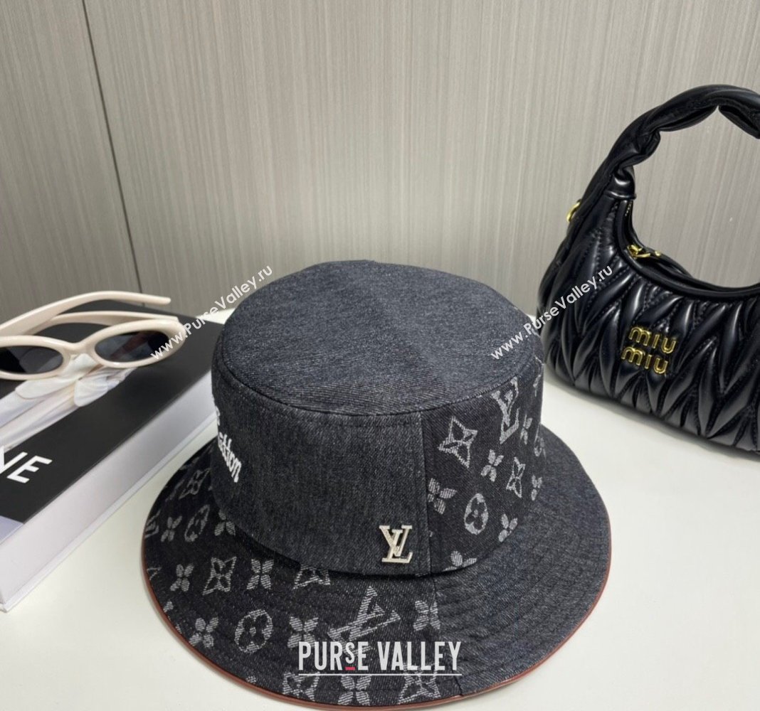 Louis Vuitton Denim Bucket Hat Black 2024 073001 (A-240730085)