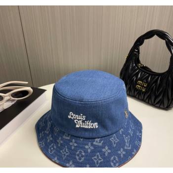 Louis Vuitton Denim Bucket Hat Blue 2024 073001 (A-240730086)