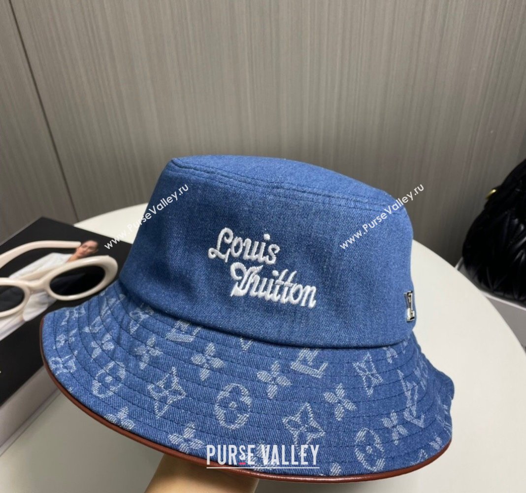 Louis Vuitton Denim Bucket Hat Blue 2024 073001 (A-240730086)