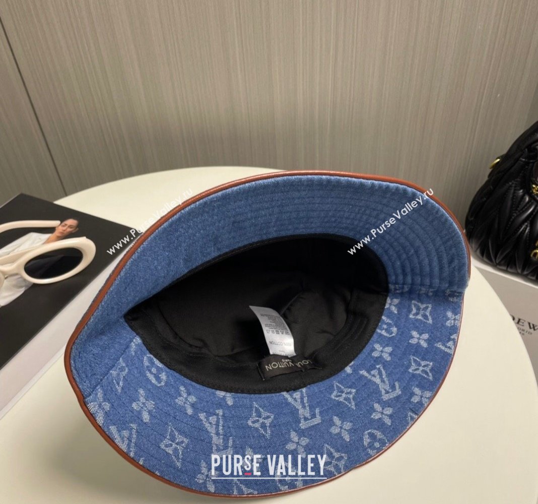 Louis Vuitton Denim Bucket Hat Blue 2024 073001 (A-240730086)