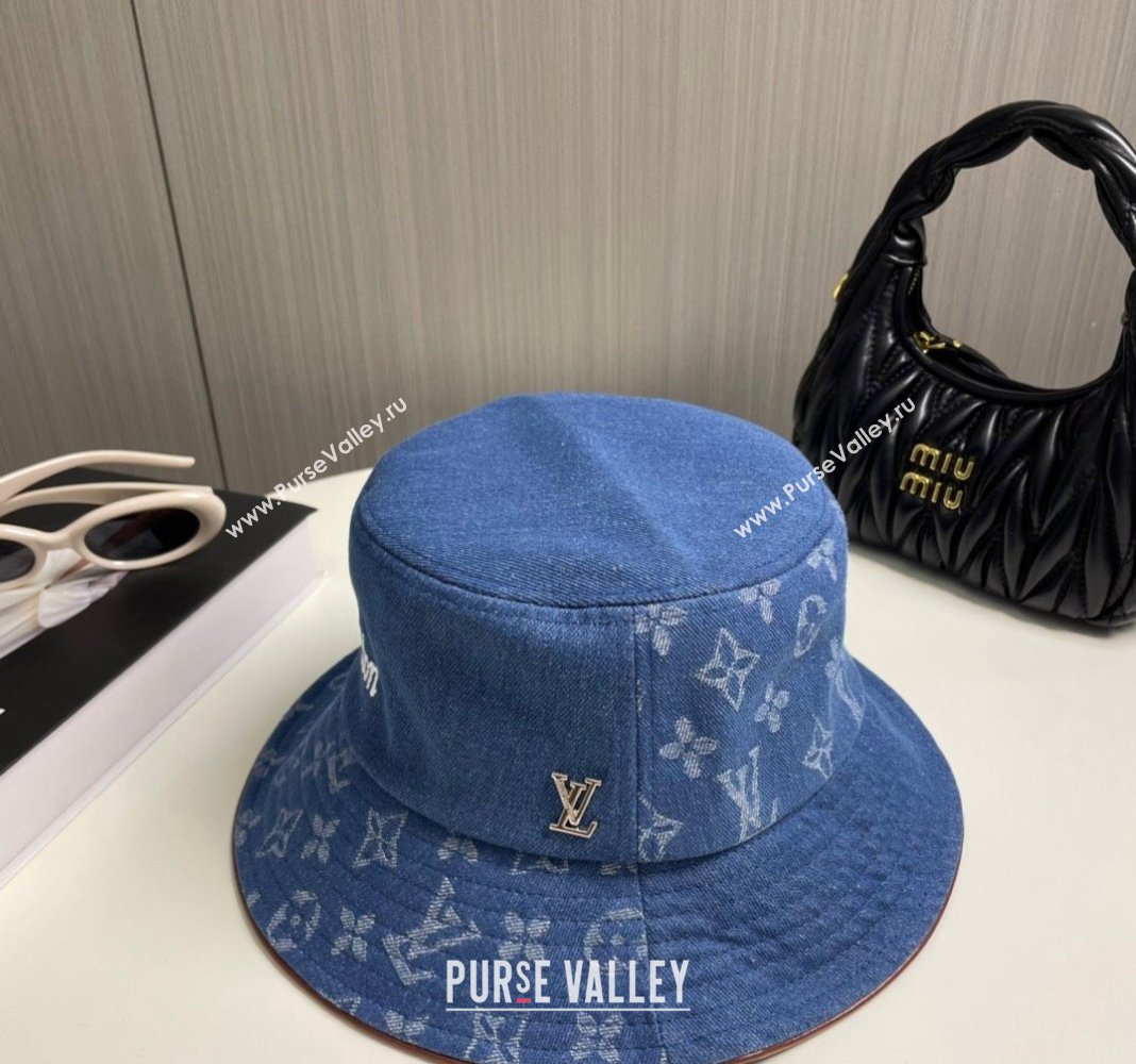 Louis Vuitton Denim Bucket Hat Blue 2024 073001 (A-240730086)