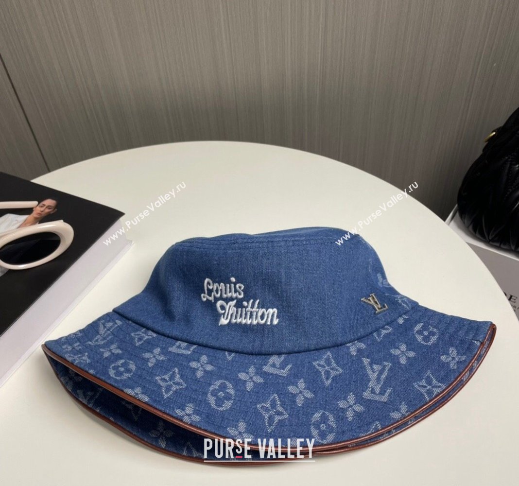 Louis Vuitton Denim Bucket Hat Blue 2024 073001 (A-240730086)