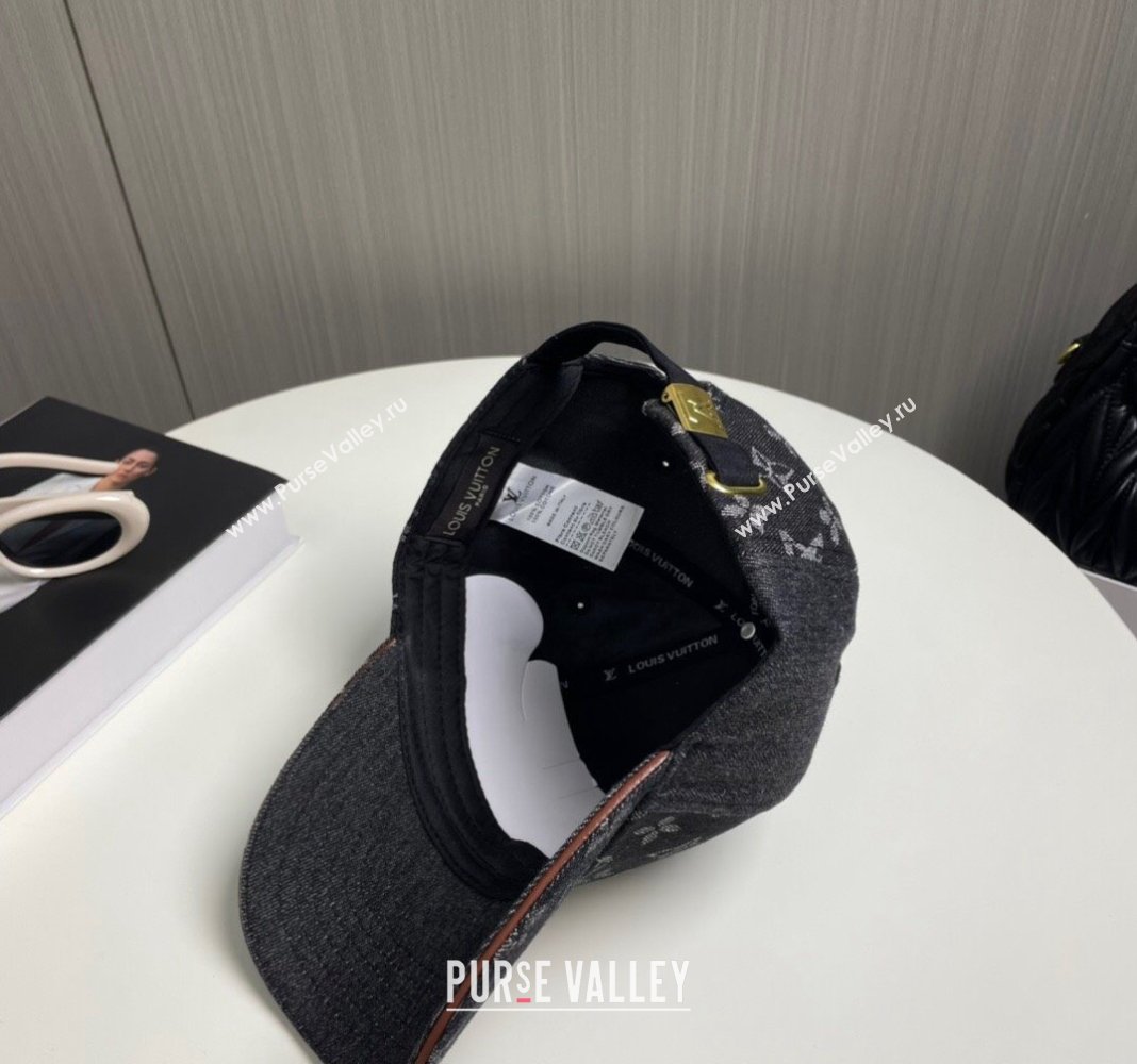 Louis Vuitton Denim Baseball Hat Beige/Black 2024 073001 (A-240730087)