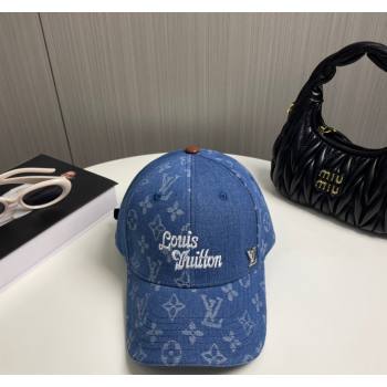 Louis Vuitton Denim Baseball Hat Blue 2024 073001 (A-240730088)