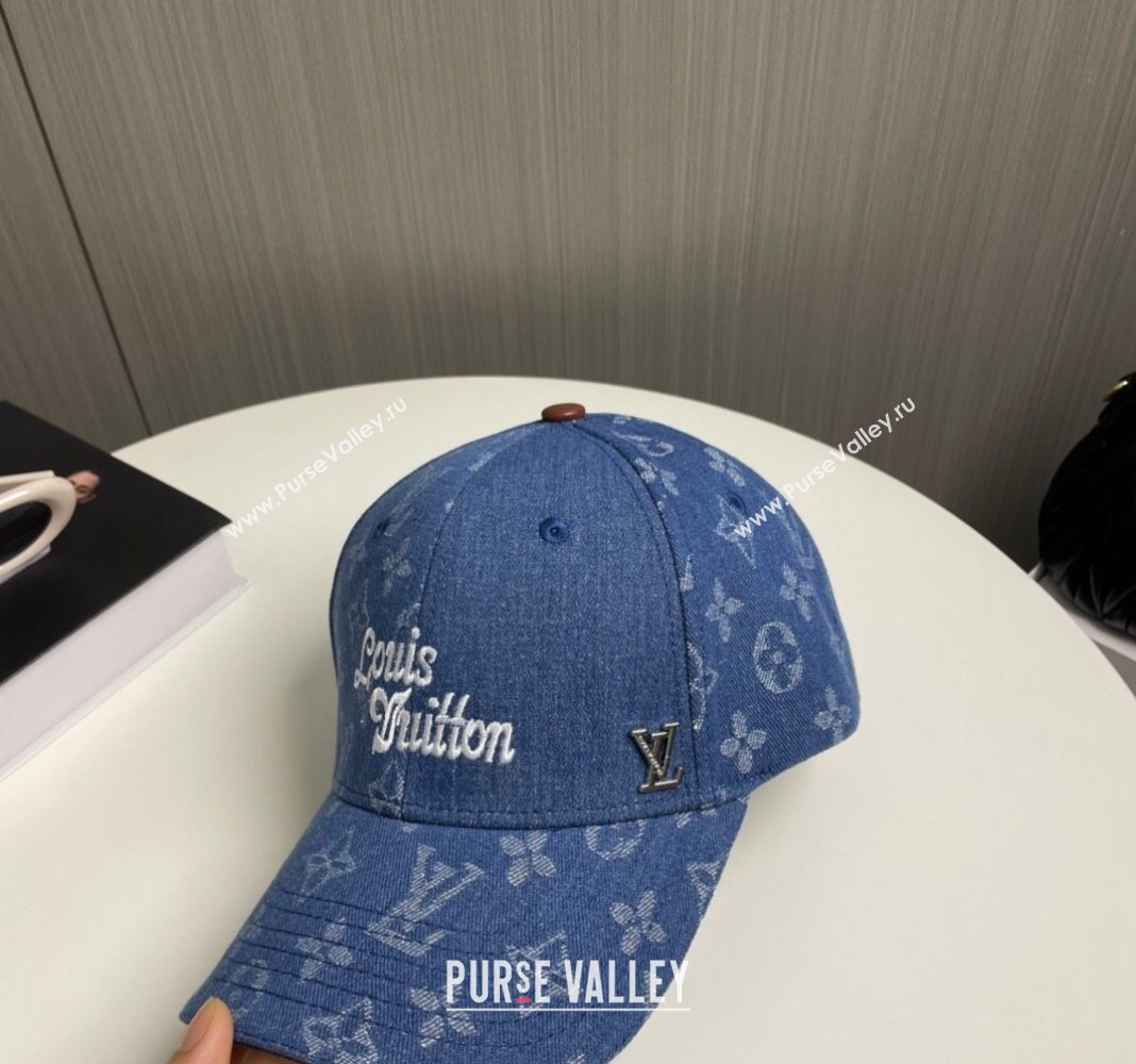 Louis Vuitton Denim Baseball Hat Blue 2024 073001 (A-240730088)