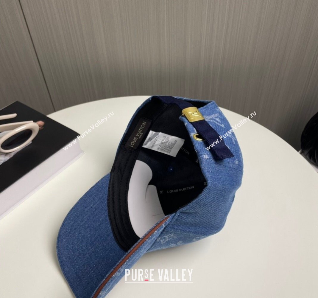 Louis Vuitton Denim Baseball Hat Blue 2024 073001 (A-240730088)