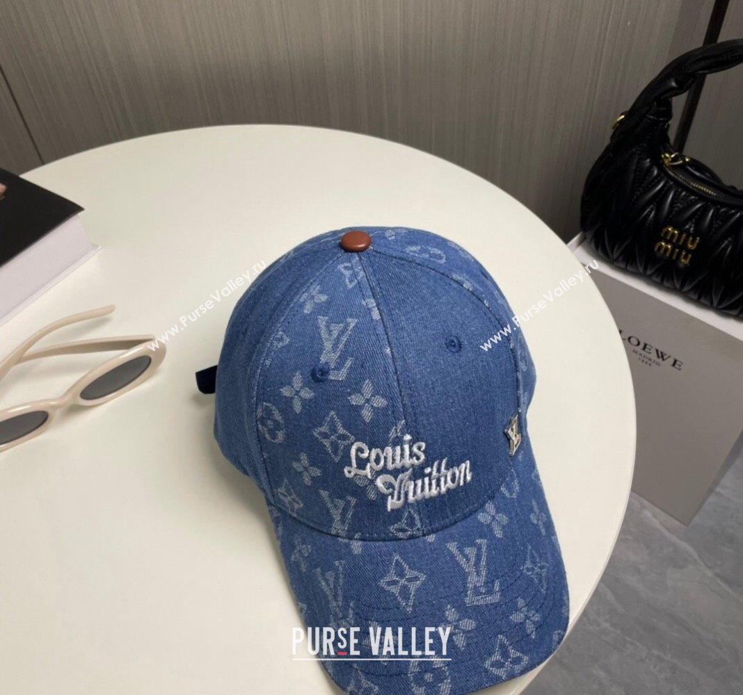 Louis Vuitton Denim Baseball Hat Blue 2024 073001 (A-240730088)