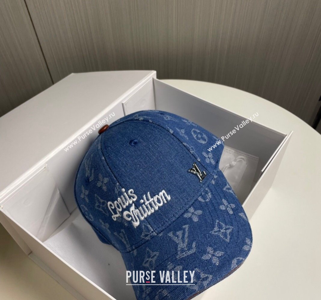 Louis Vuitton Denim Baseball Hat Blue 2024 073001 (A-240730088)