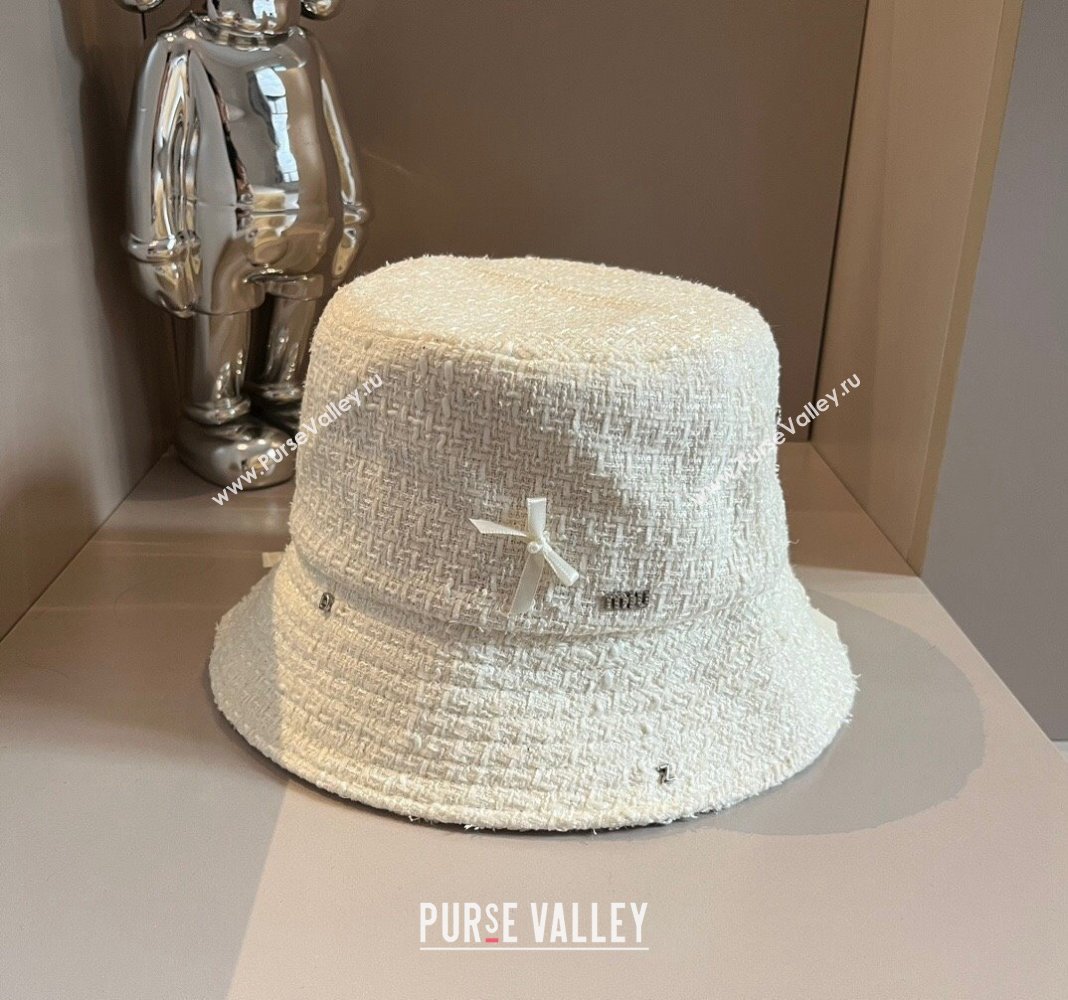 Miu Miu Tweed Bucket hat White 2024 073001 (XMN-240730041)