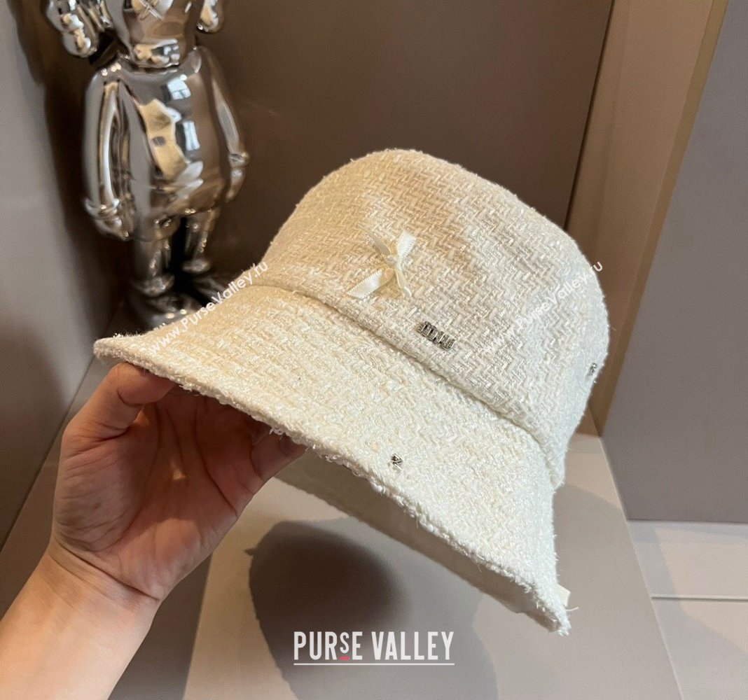 Miu Miu Tweed Bucket hat White 2024 073001 (XMN-240730041)