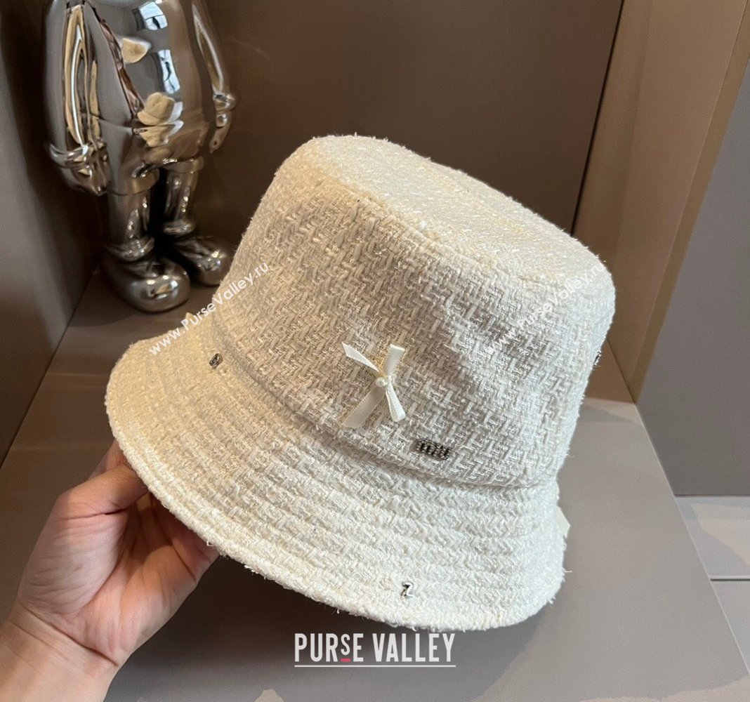 Miu Miu Tweed Bucket hat White 2024 073001 (XMN-240730041)