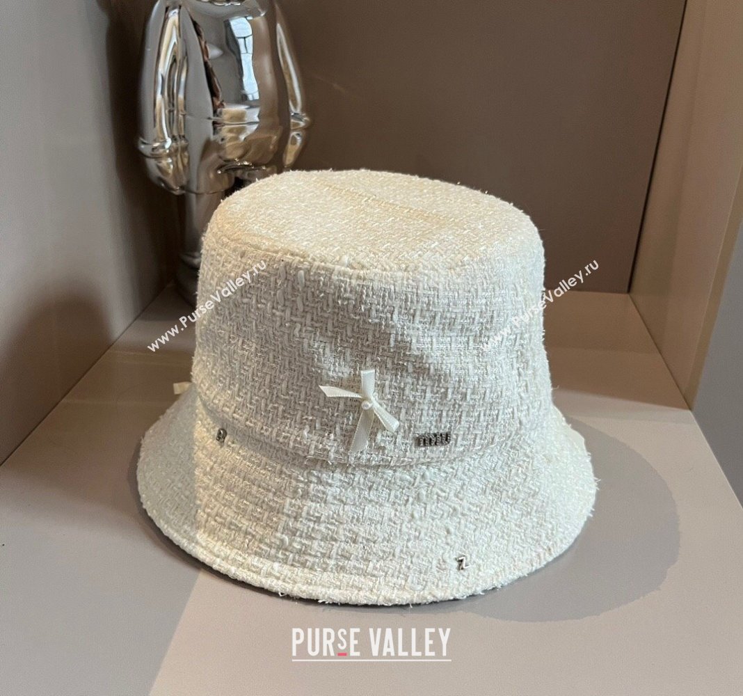 Miu Miu Tweed Bucket hat White 2024 073001 (XMN-240730041)