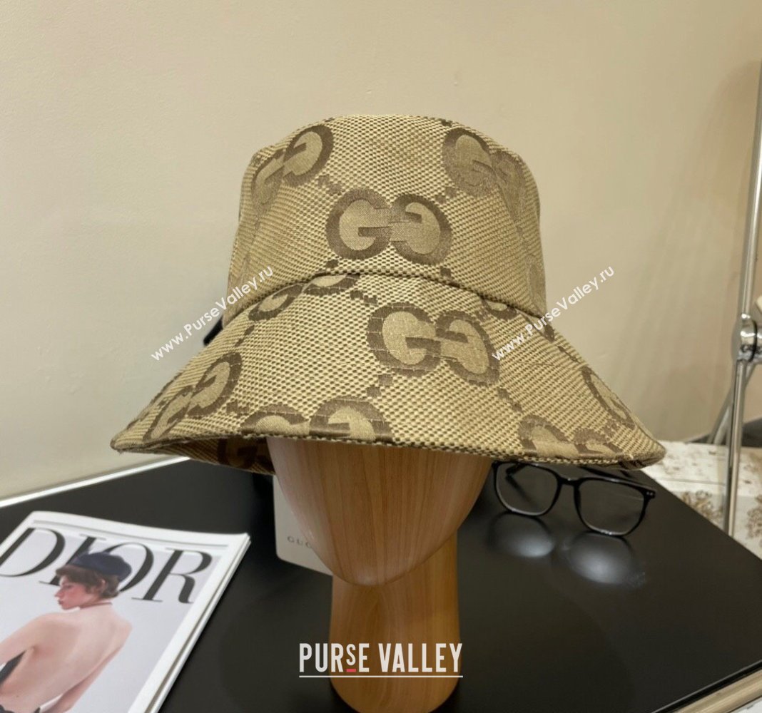 Gucci Maxi-GG Bucket Hat Camel 2024 073001 (A-240730094)