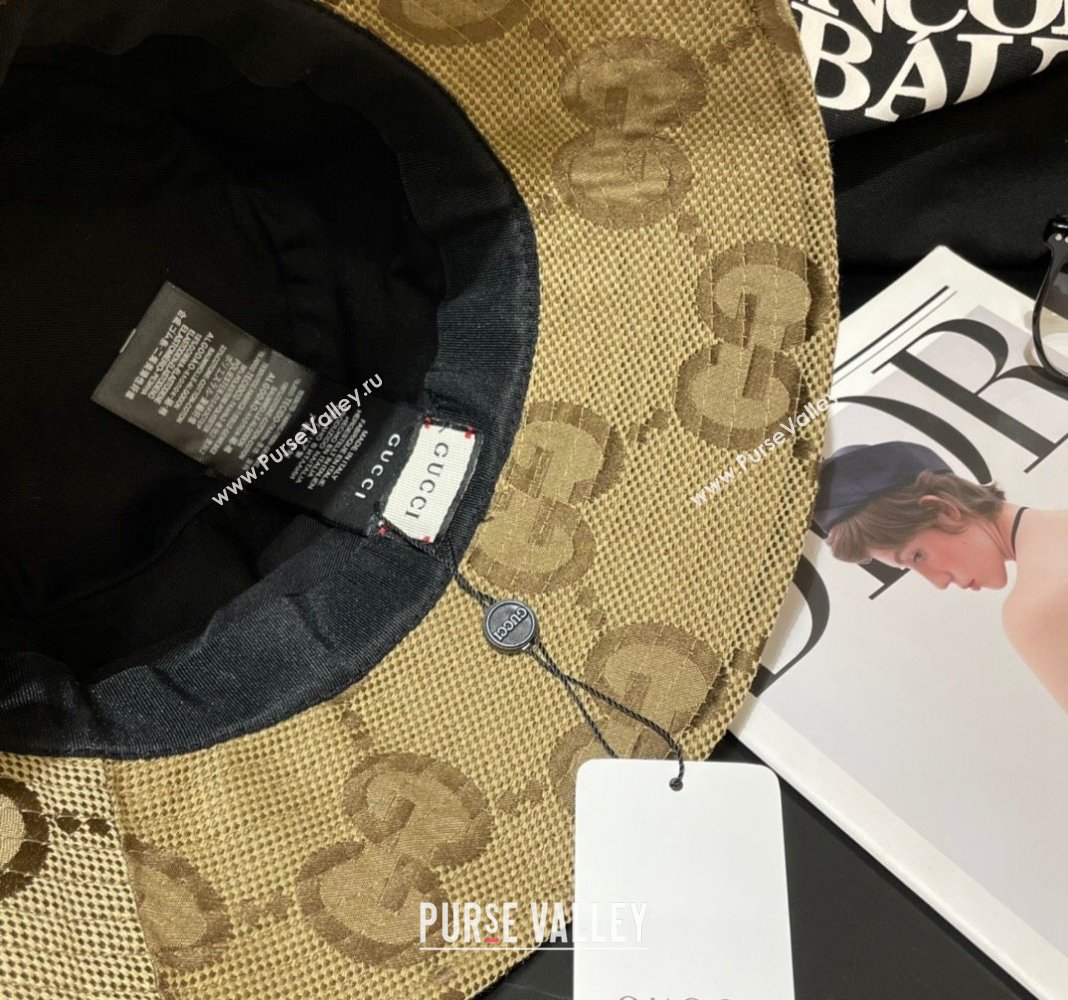 Gucci Maxi-GG Bucket Hat Camel 2024 073001 (A-240730094)