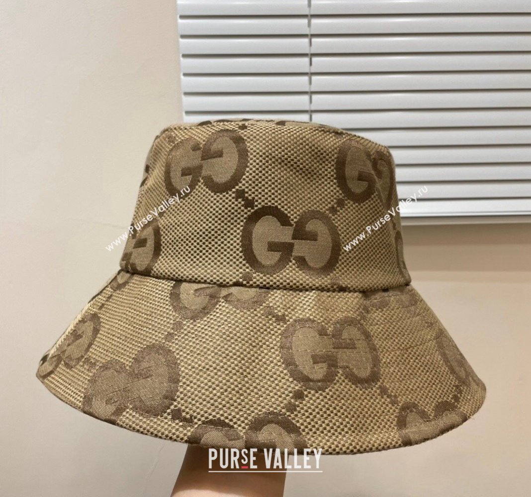 Gucci Maxi-GG Bucket Hat Camel 2024 073001 (A-240730094)