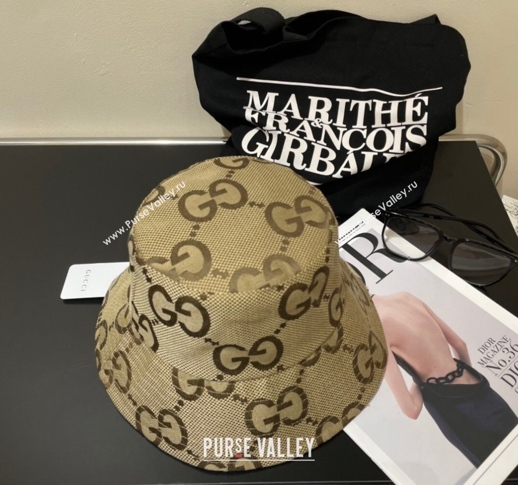 Gucci Maxi-GG Bucket Hat Camel 2024 073001 (A-240730094)