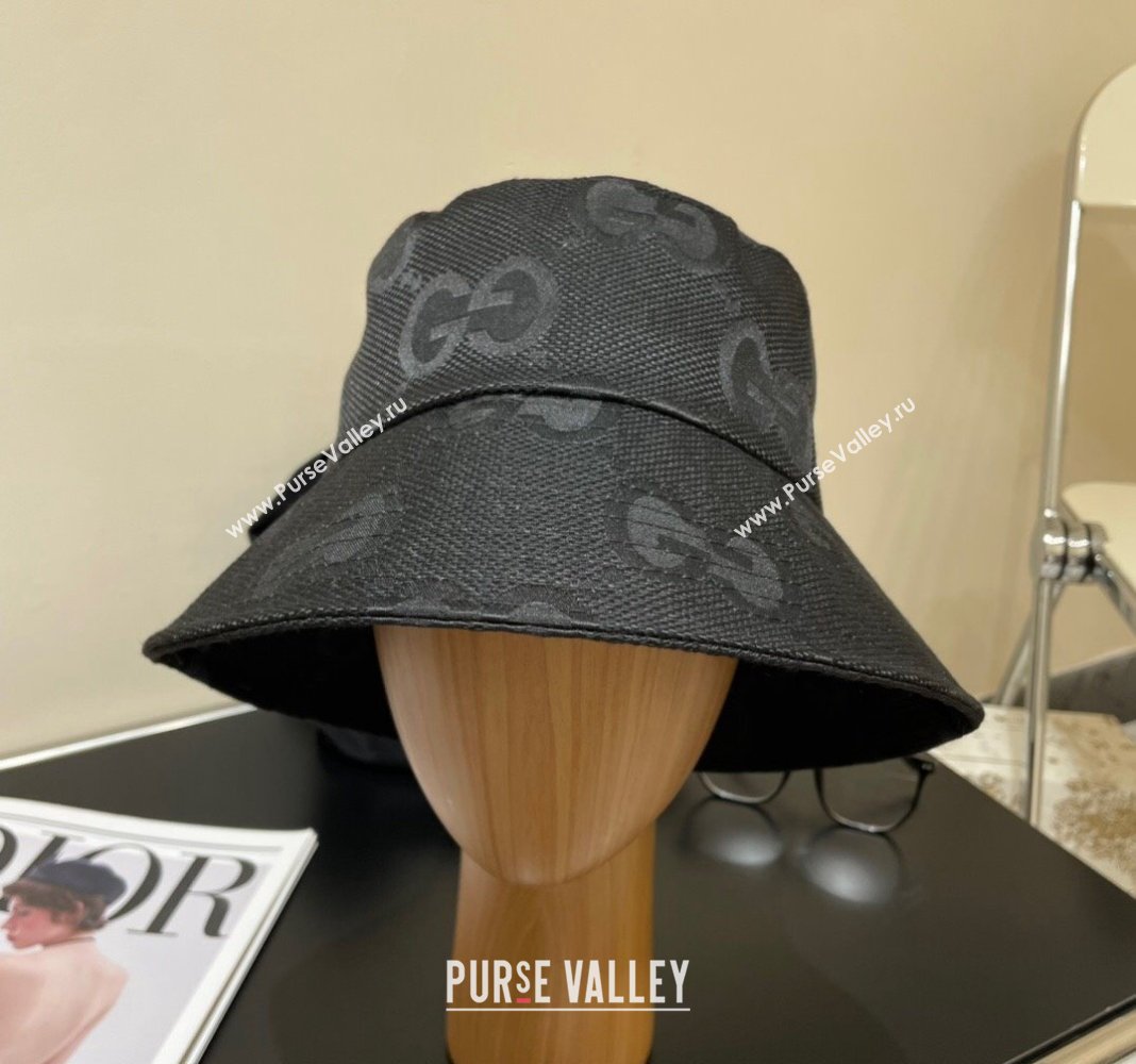 Gucci Maxi-GG Bucket Hat Black 2024 073001 (A-240730095)