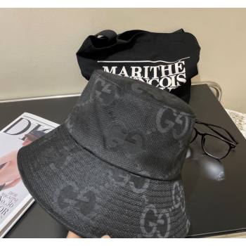 Gucci Maxi-GG Bucket Hat Black 2024 073001 (A-240730095)