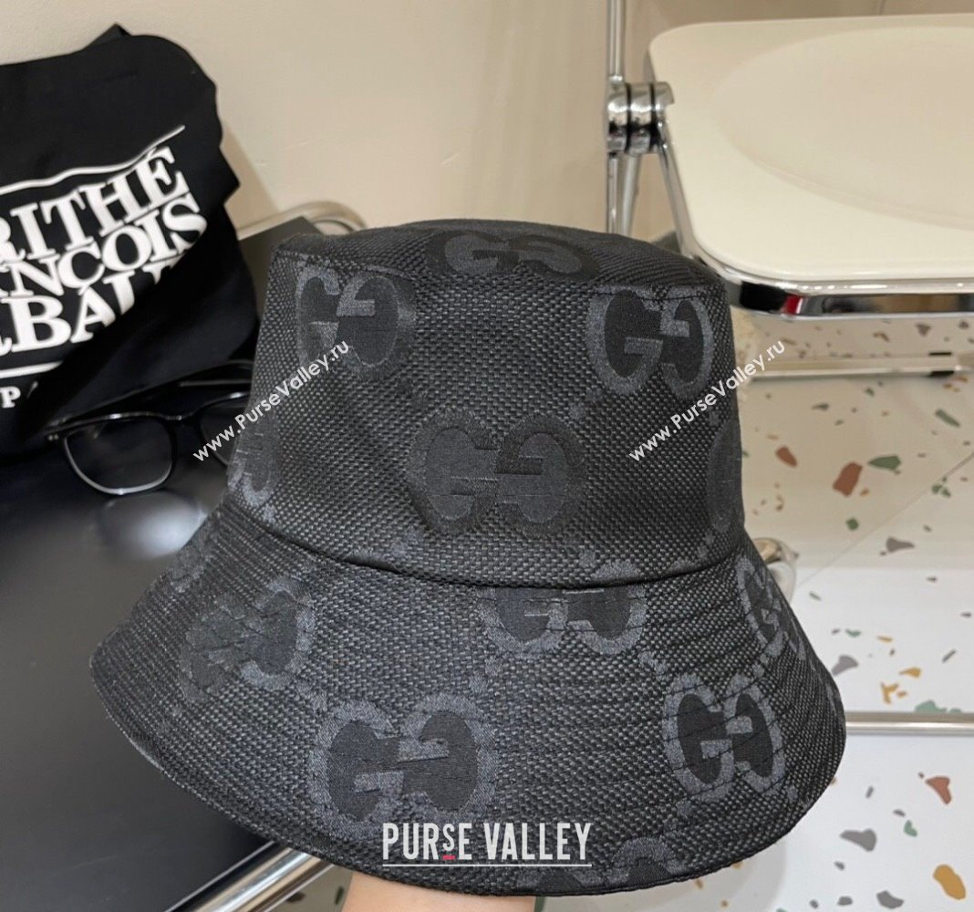 Gucci Maxi-GG Bucket Hat Black 2024 073001 (A-240730095)