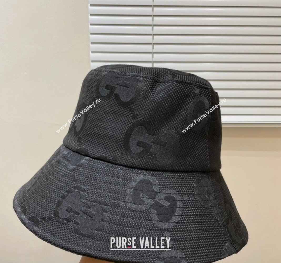 Gucci Maxi-GG Bucket Hat Black 2024 073001 (A-240730095)