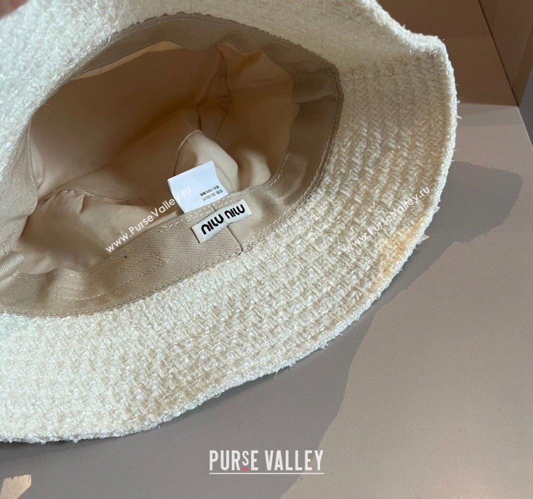 Miu Miu Tweed Bucket hat White 2024 073001 (XMN-240730041)