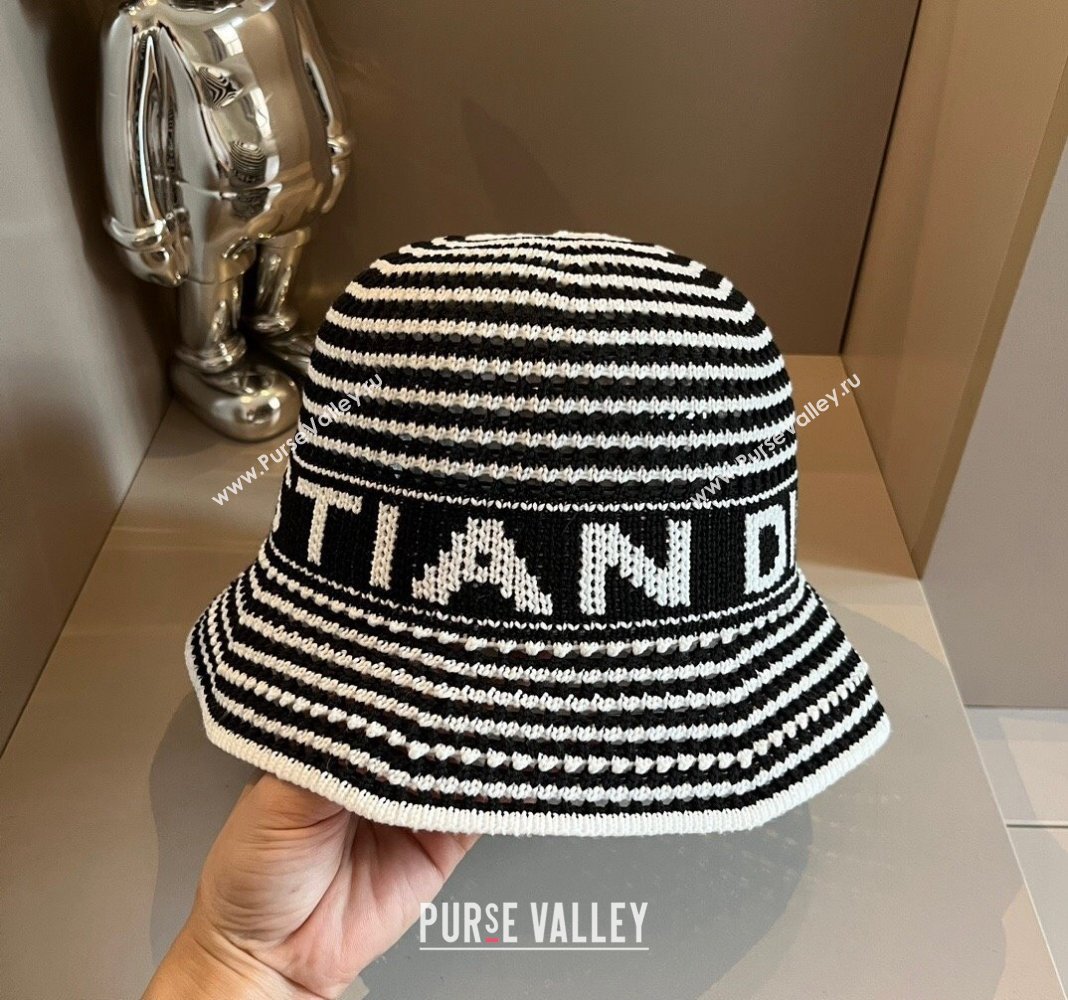 Dior Knit Bucket hat Black/White 2024 073001 (XMN-240730043)