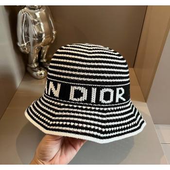 Dior Knit Bucket hat Black/White 2024 073001 (XMN-240730043)