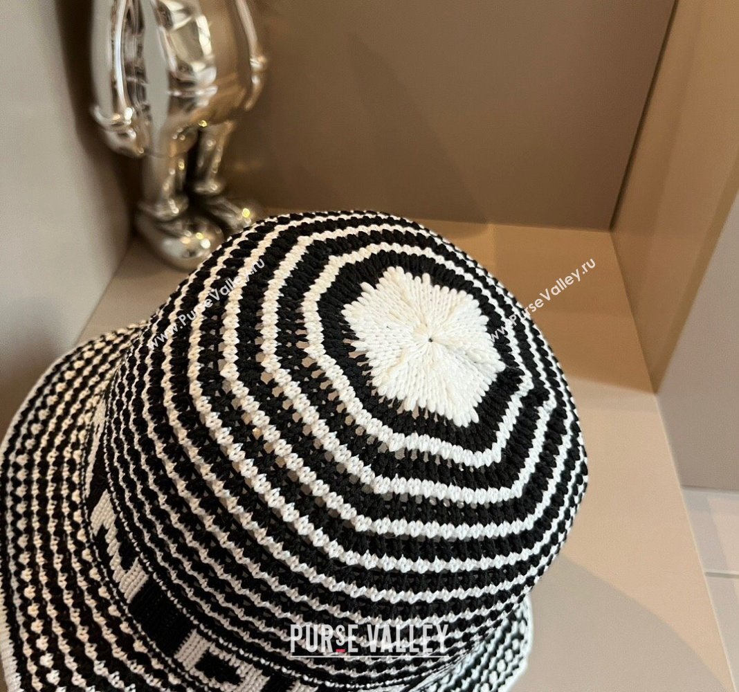 Dior Knit Bucket hat Black/White 2024 073001 (XMN-240730043)