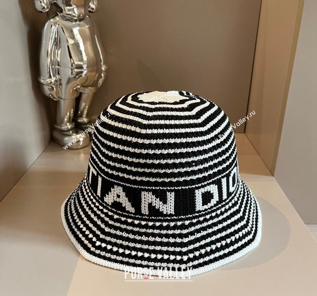 Dior Knit Bucket hat Black/White 2024 073001 (XMN-240730043)