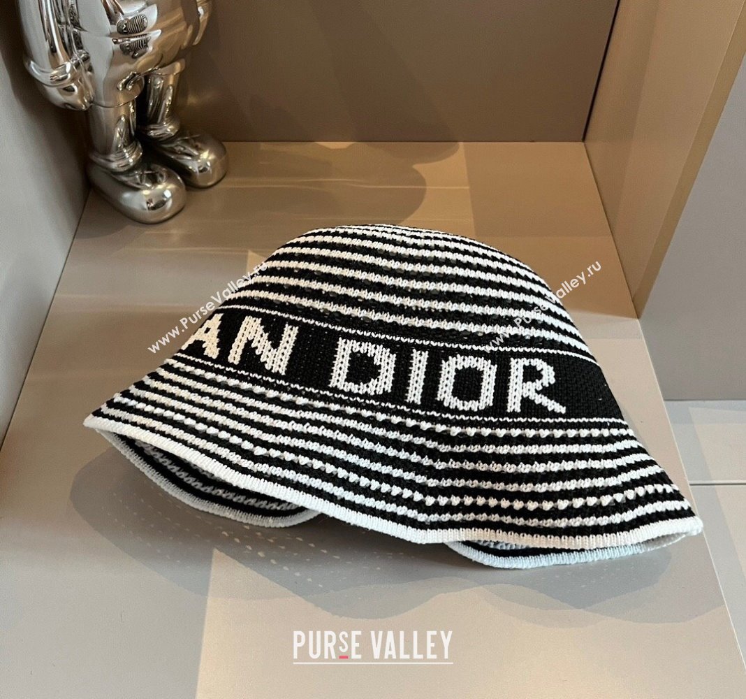 Dior Knit Bucket hat Black/White 2024 073001 (XMN-240730043)