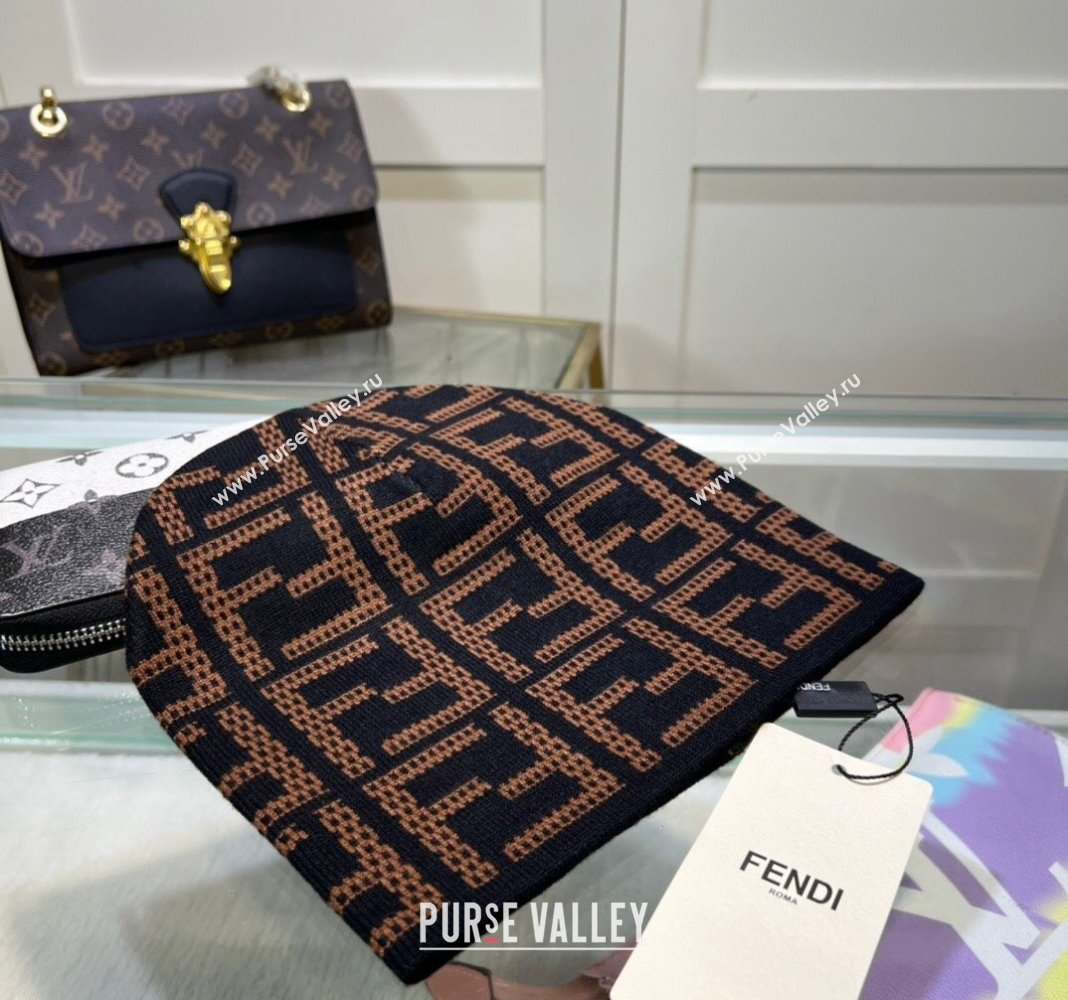 Fendi Knit Hat Brown 2024 FE082303 (A-240823062)