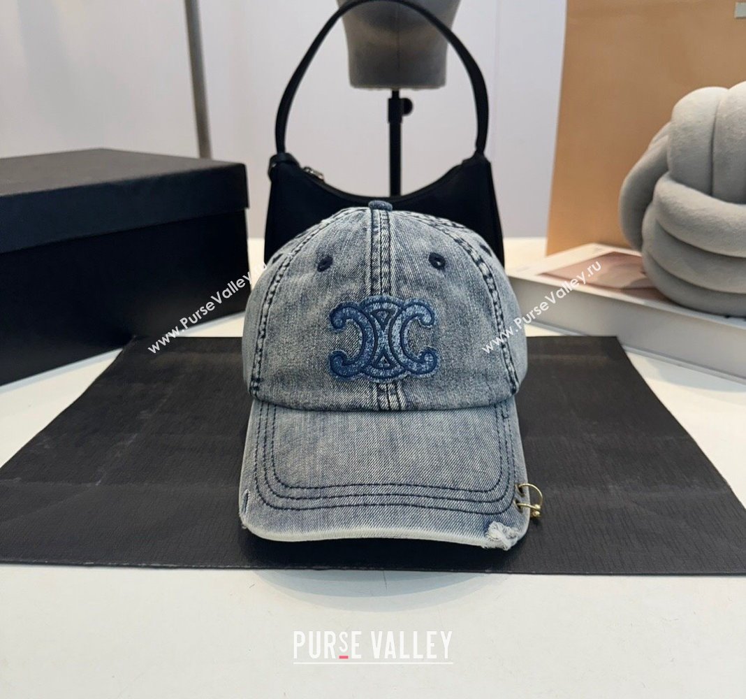 Celine Denim Baseball Hat Blue 2024 082203 (MAO-240822111)