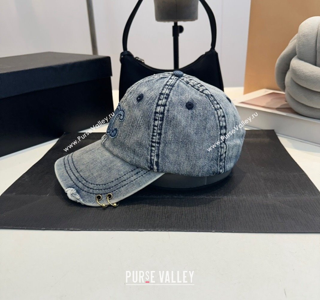 Celine Denim Baseball Hat Blue 2024 082203 (MAO-240822111)