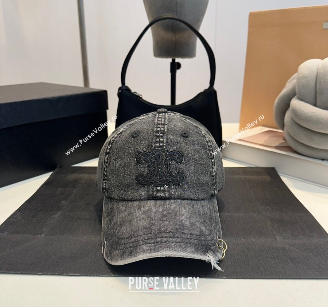 Celine Denim Baseball Hat Black 2024 082203 (MAO-240822112)