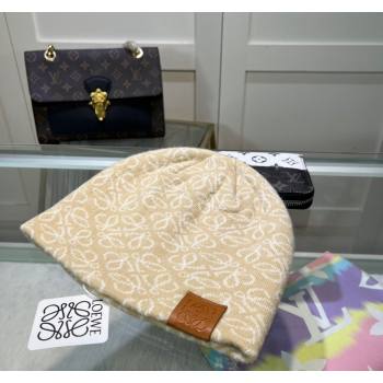 Loewe Anagram Knit hat Beige 2024 LW082302 (MAO-240823023)