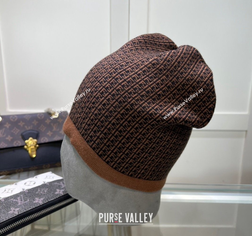 Fendi FF Knit Hat Brown 2024 FE082301 (MAO-240823055)