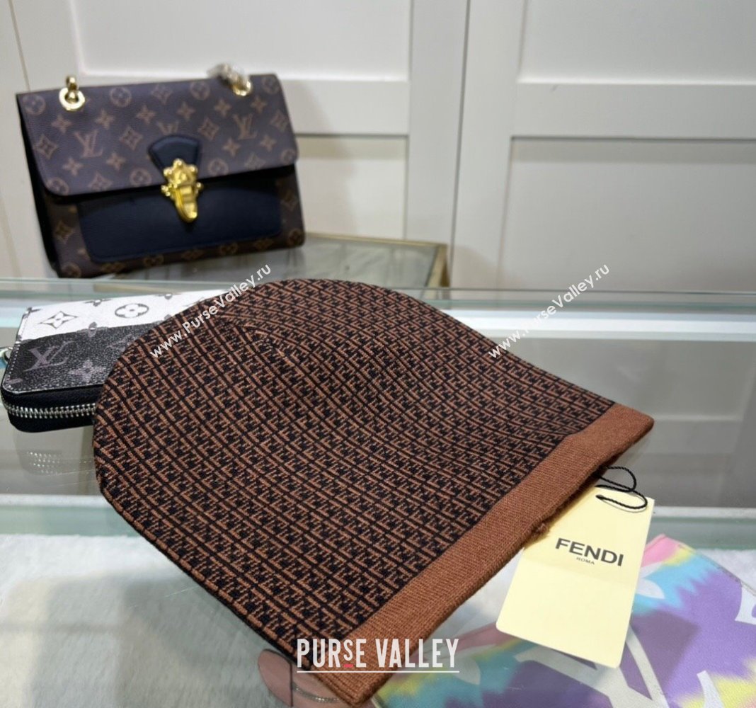 Fendi FF Knit Hat Brown 2024 FE082301 (MAO-240823055)