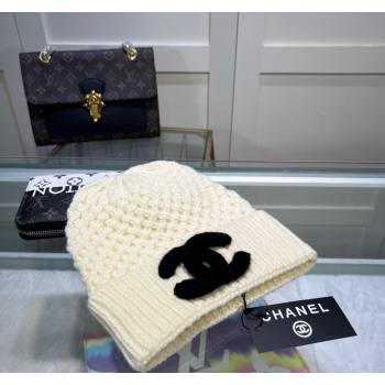 Chanel Knit Hat with Maxi CC Beige 2024 CH082301 (MAO-240823063)