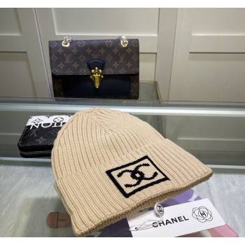 Chanel Knit Hat with Framed CC Beige 2024 CH082303 (MAO-240823071)