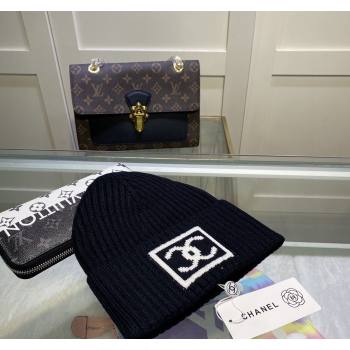 Chanel Knit Hat with Framed CC Black 2024 CH082303 (MAO-240823074)